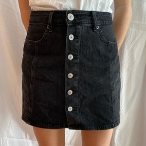 black button jean skirt